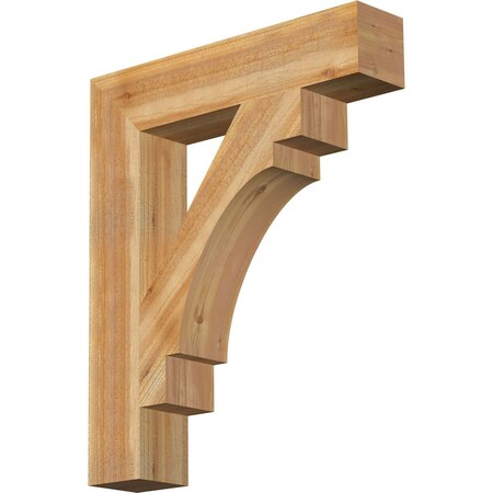 Ekena Millwork Merced Block Rough Sawn Bracket, Western Red Cedar, 6"W x 30"D x 36"H BKT06X30X36MRC05RWR